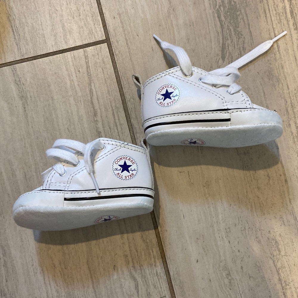 Baby white converse